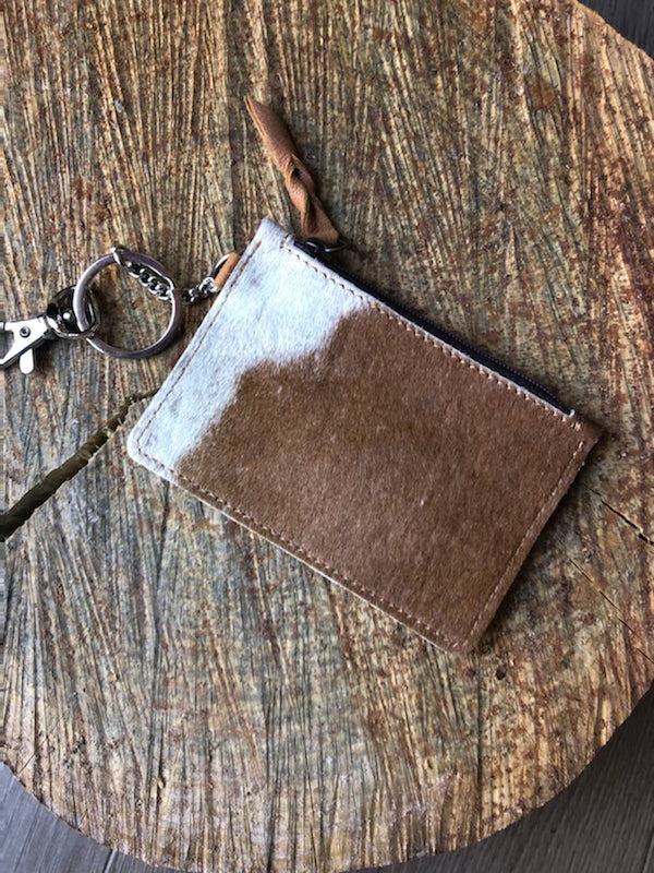 Cowhide Small Wallet Keychains