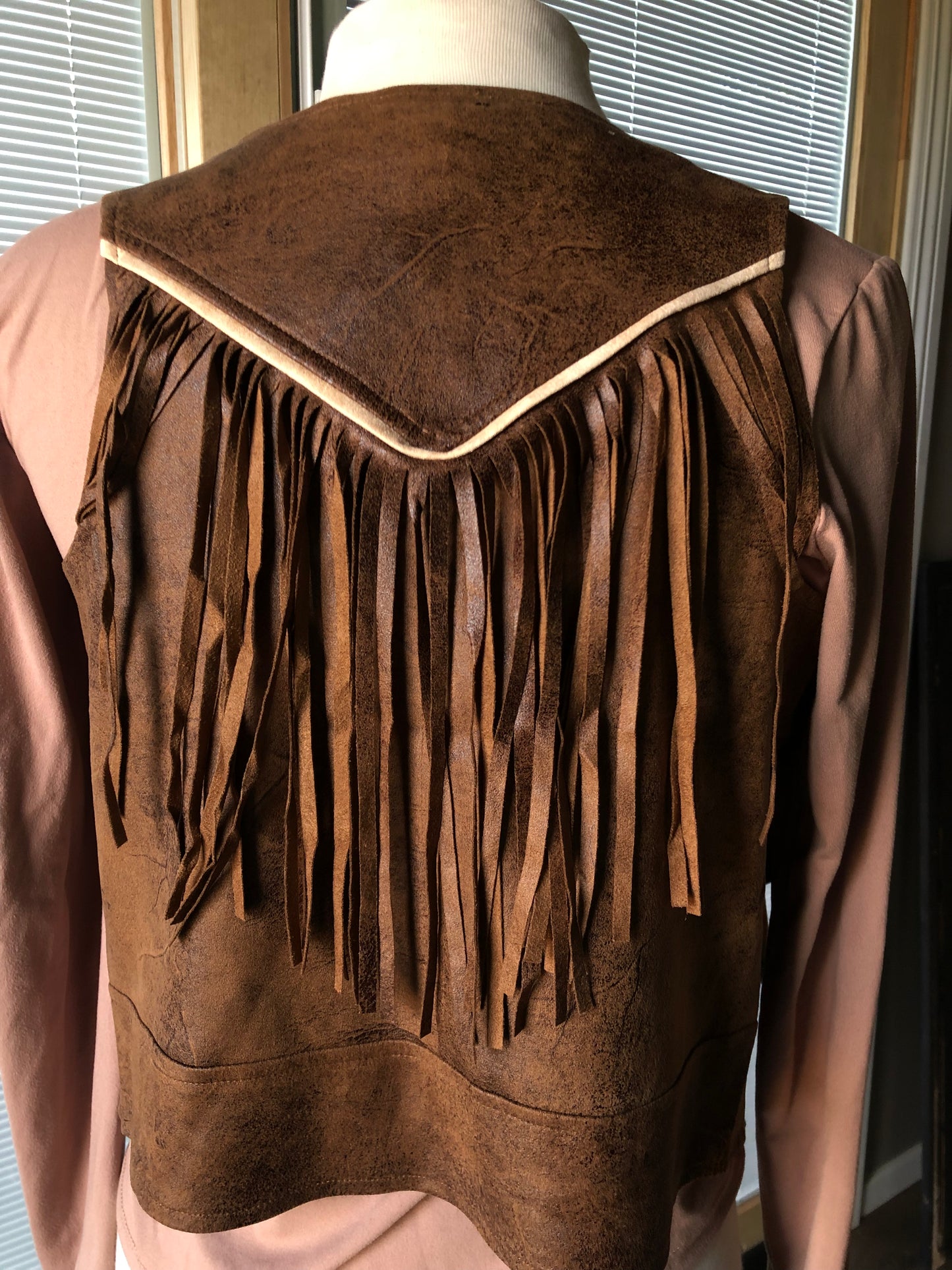 Faux Suede Fringe Vest