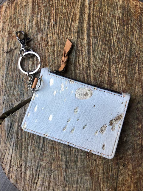 Cowhide Small Wallet Keychains