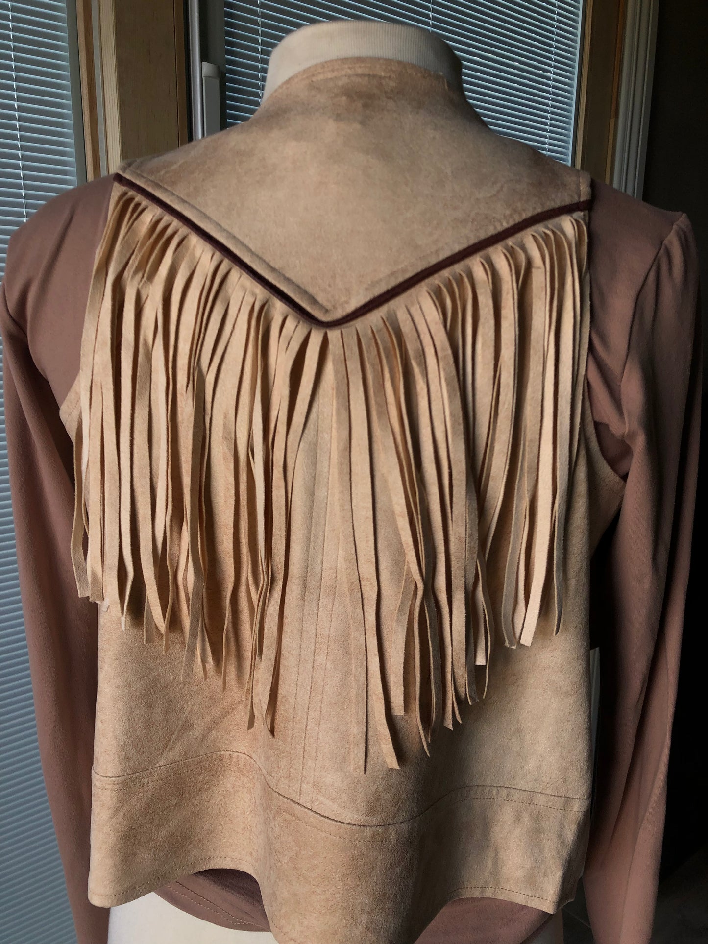 Faux Suede Fringe Vest