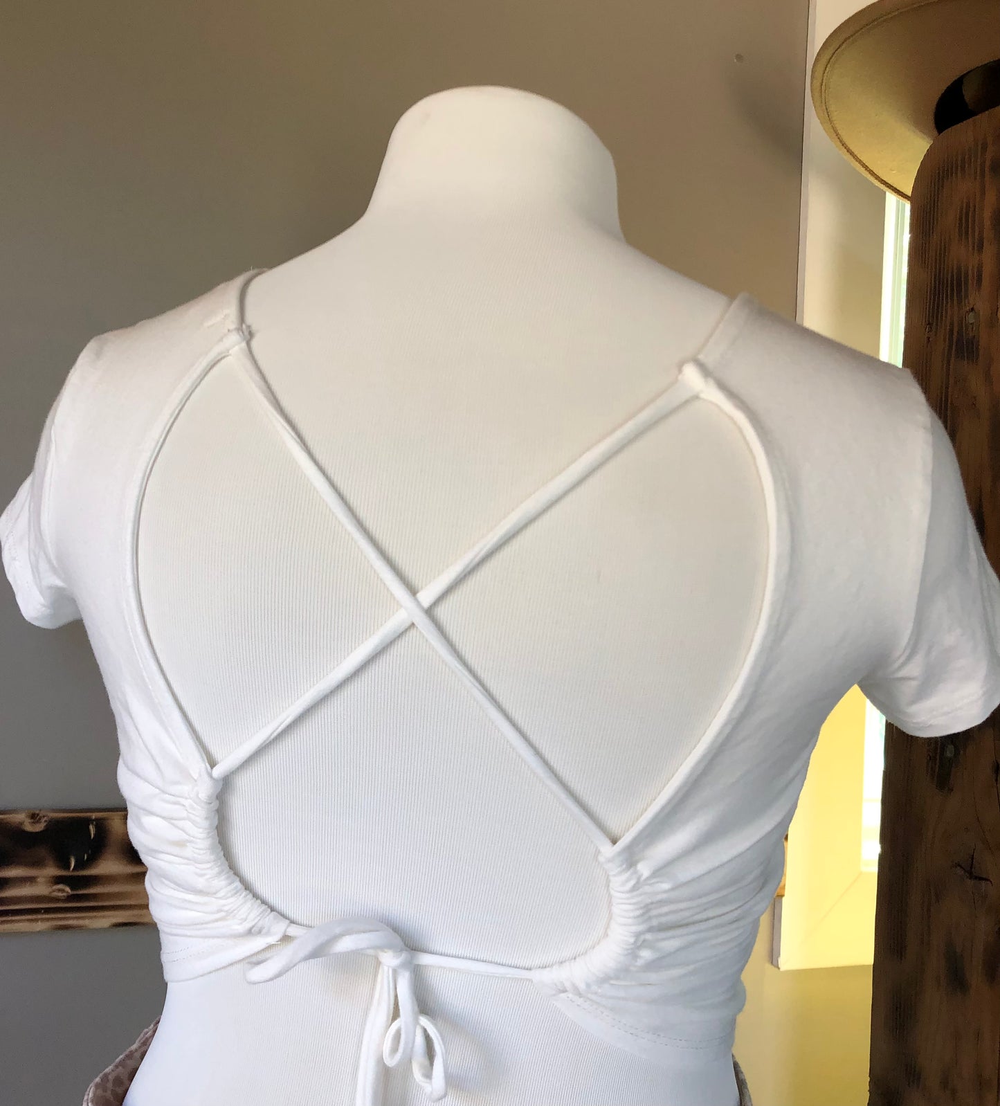 White Tie Crop Top