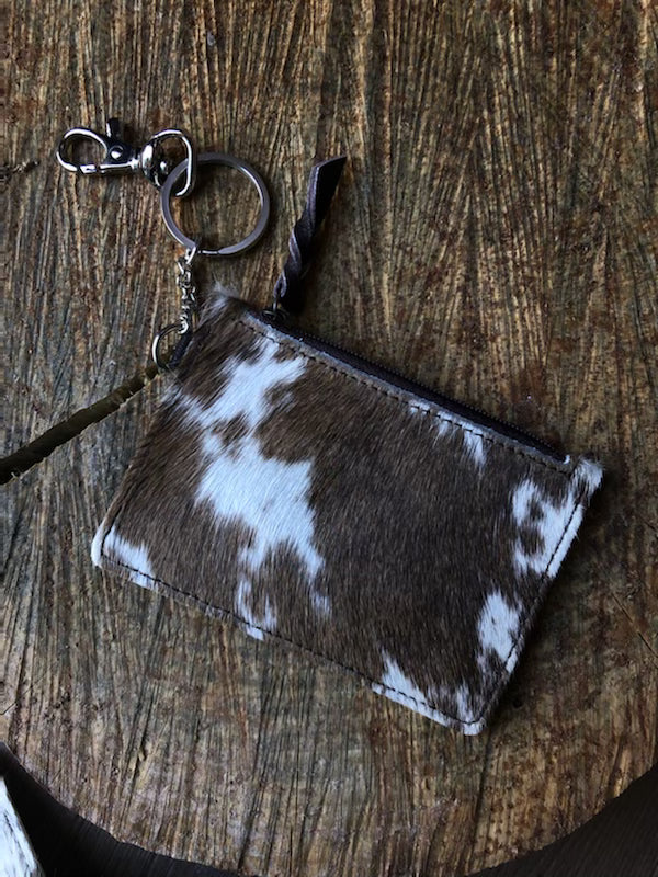 Cowhide Small Wallet Keychains