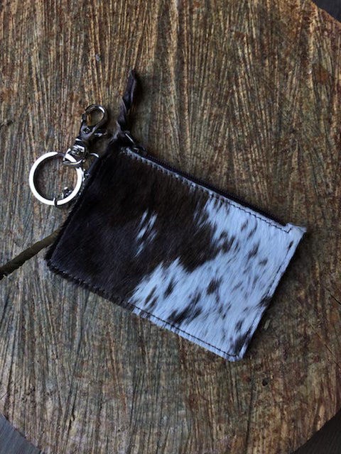 Cowhide Small Wallet Keychains