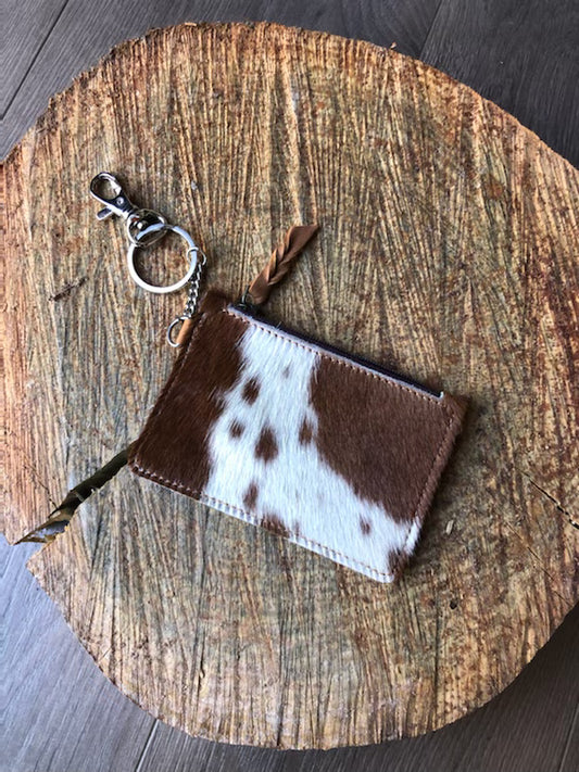 Cowhide  Small Wallet Keychains