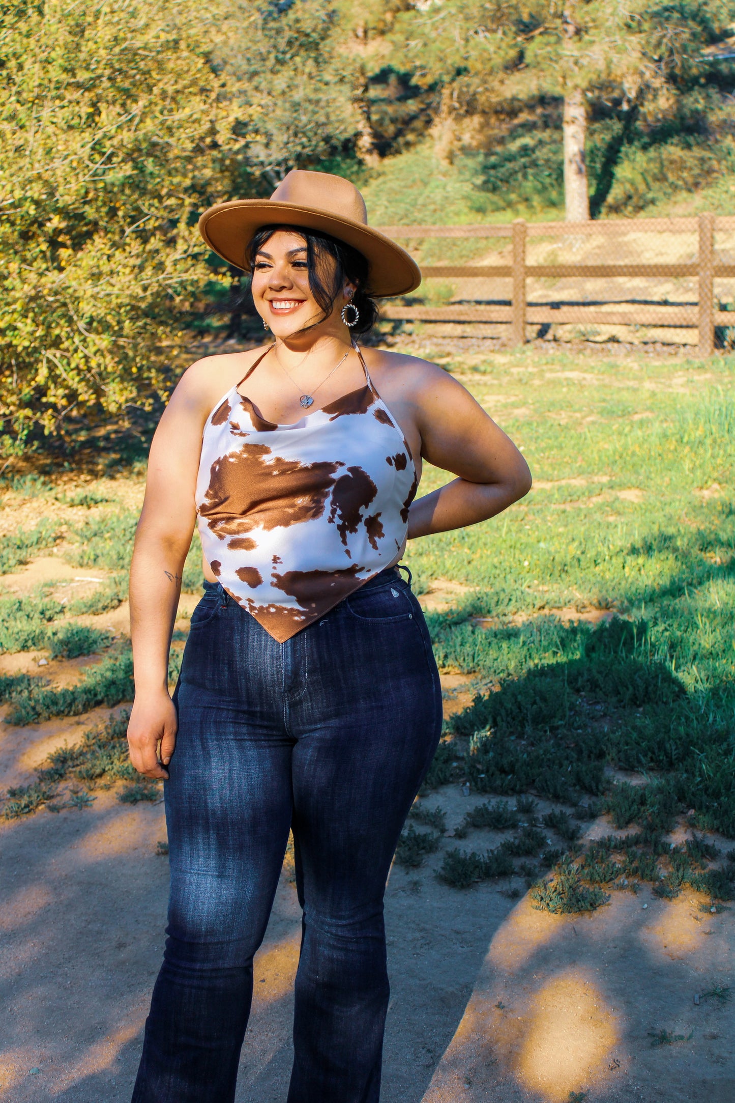 Cow Backless Bandana Top