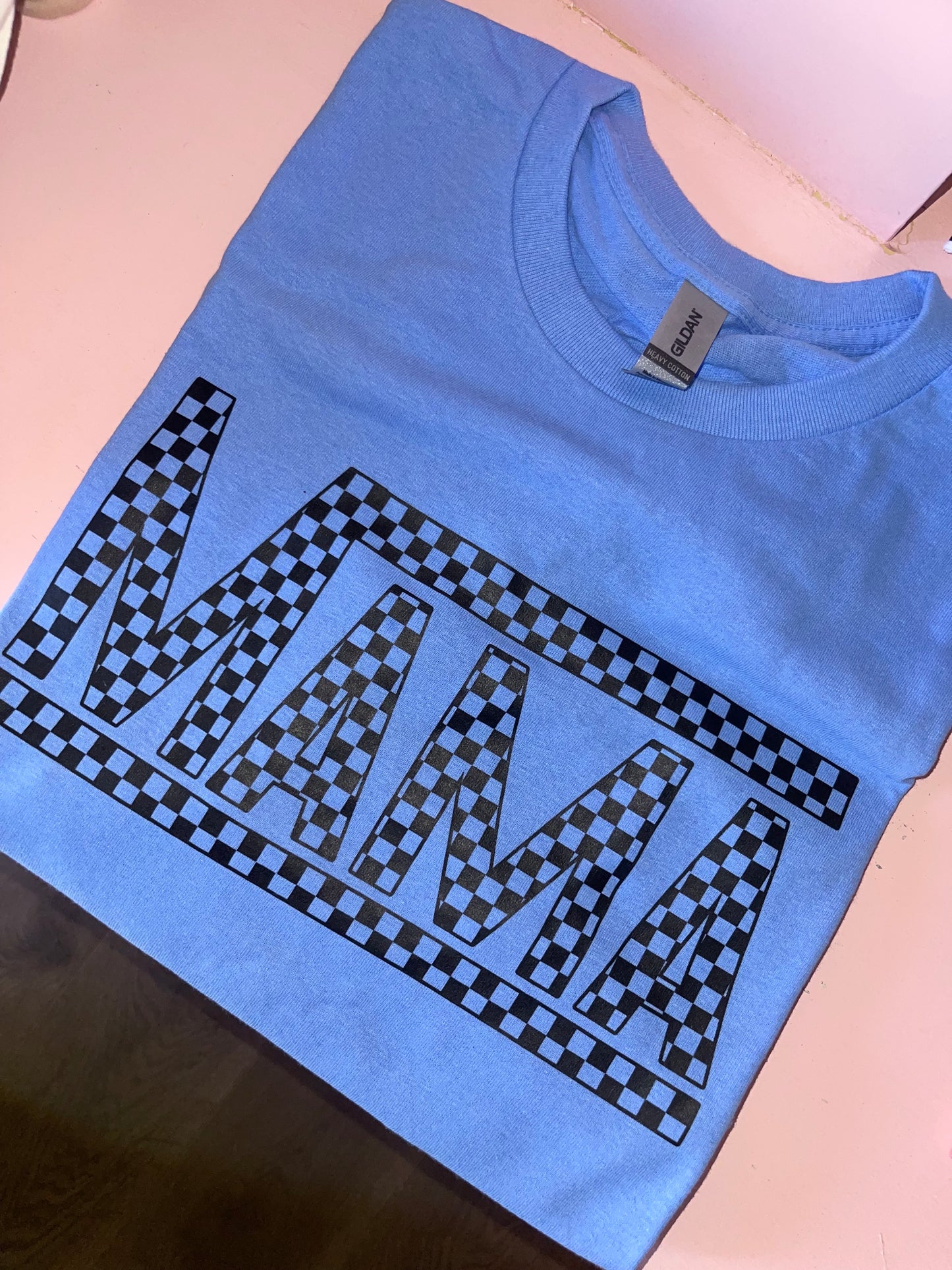 Checkered Mama Tee