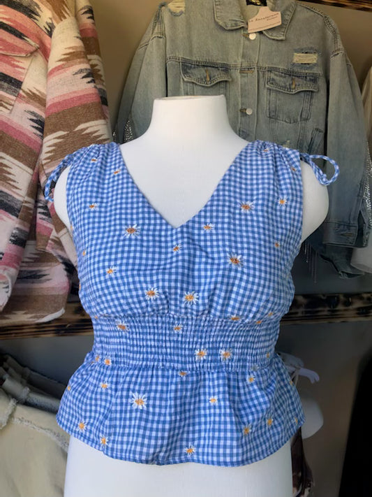 Blue Floral Blouse