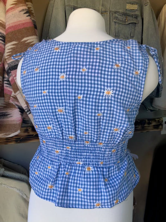 Blue Floral Blouse